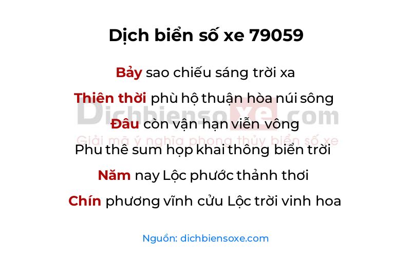 Dịch thơ biển số 79059