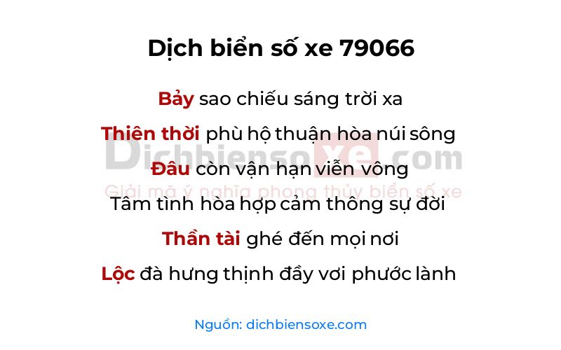 Dịch thơ biển số 79066