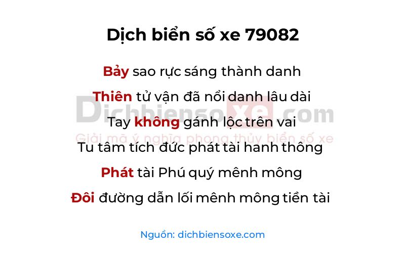Dịch thơ biển số 79082