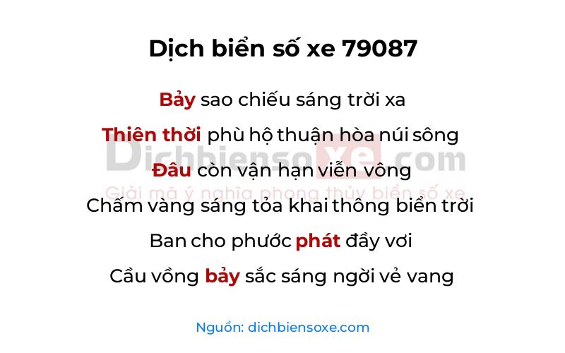 Dịch thơ biển số 79087