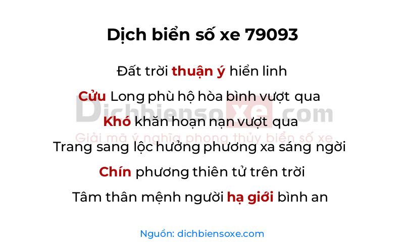 Dịch thơ biển số 79093