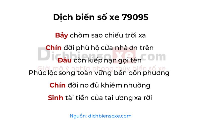 Dịch thơ biển số 79095