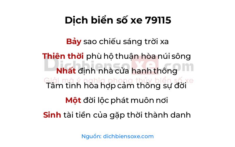 Dịch thơ biển số 79115