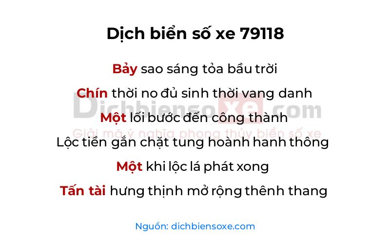 Dịch thơ biển số 79118