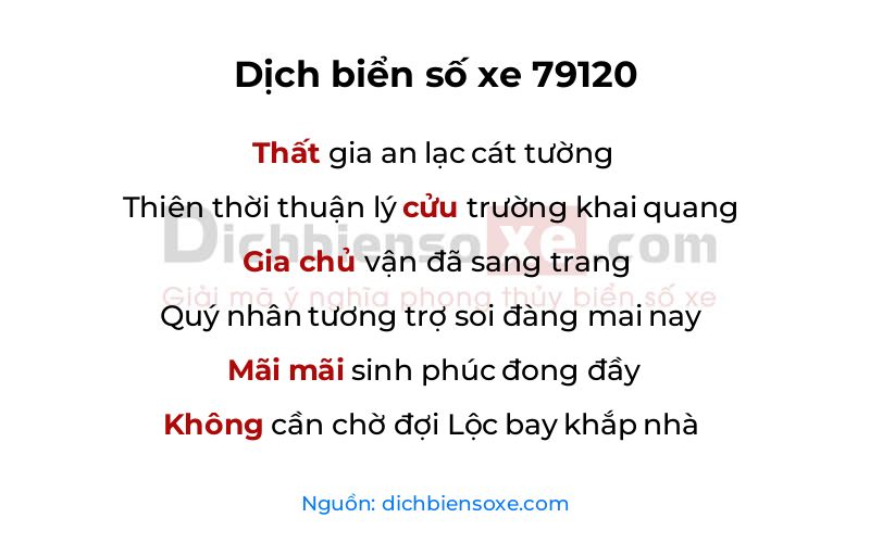 Dịch thơ biển số 79120