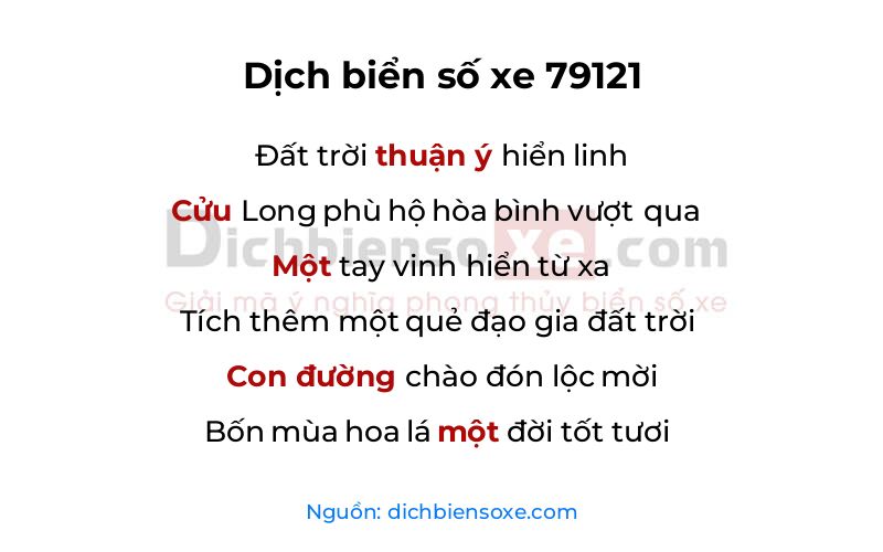 Dịch thơ biển số 79121