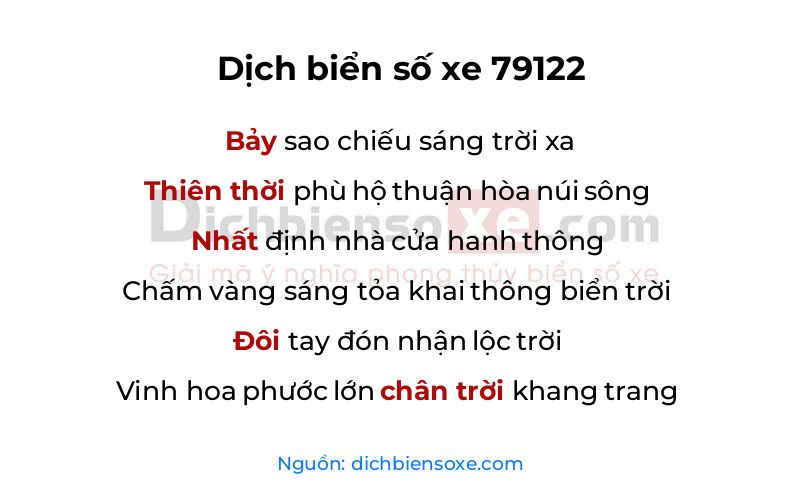 Dịch thơ biển số 79122