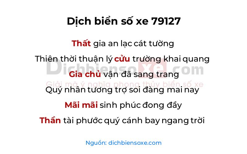 Dịch thơ biển số 79127