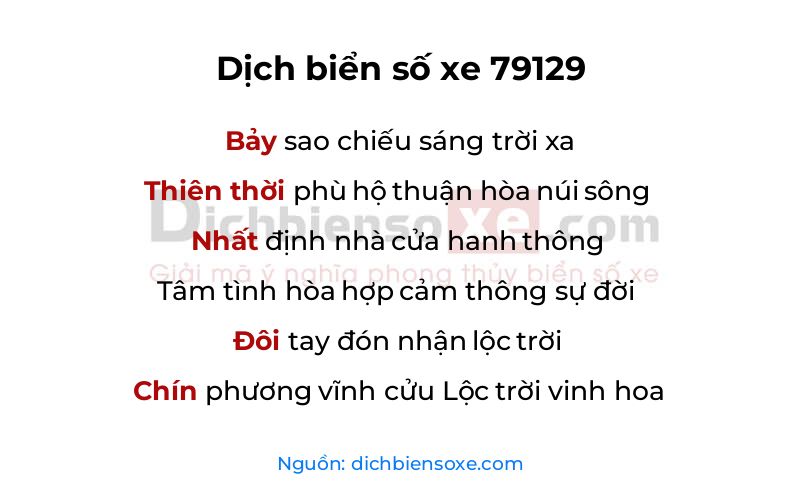 Dịch thơ biển số 79129