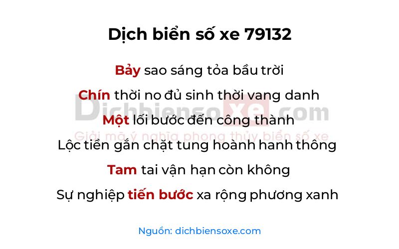 Dịch thơ biển số 79132
