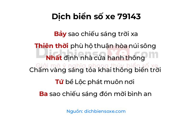 Dịch thơ biển số 79143