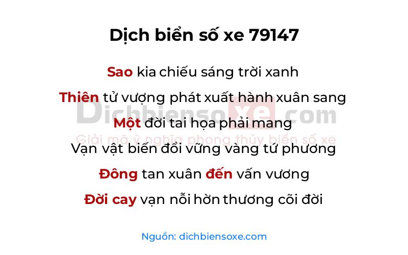 Dịch thơ biển số 79147