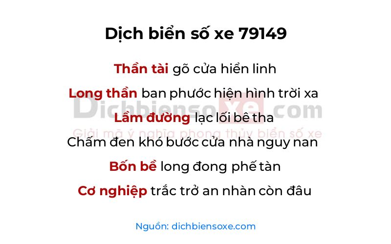 Dịch thơ biển số 79149
