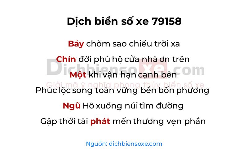 Dịch thơ biển số 79158