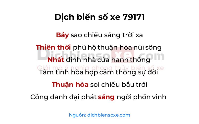 Dịch thơ biển số 79171