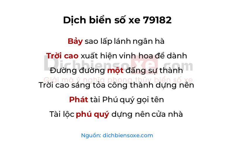 Dịch thơ biển số 79182