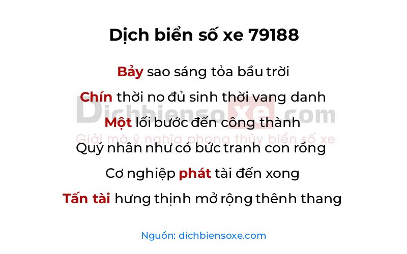 Dịch thơ biển số 79188