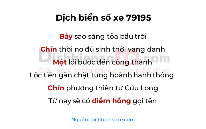 Dịch thơ biển số 79195