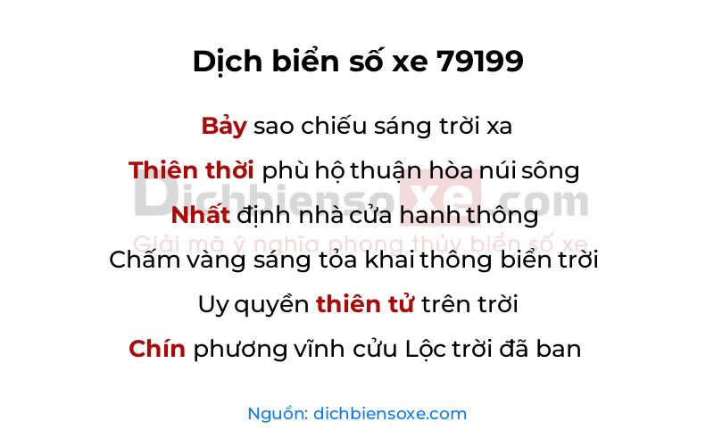 Dịch thơ biển số 79199