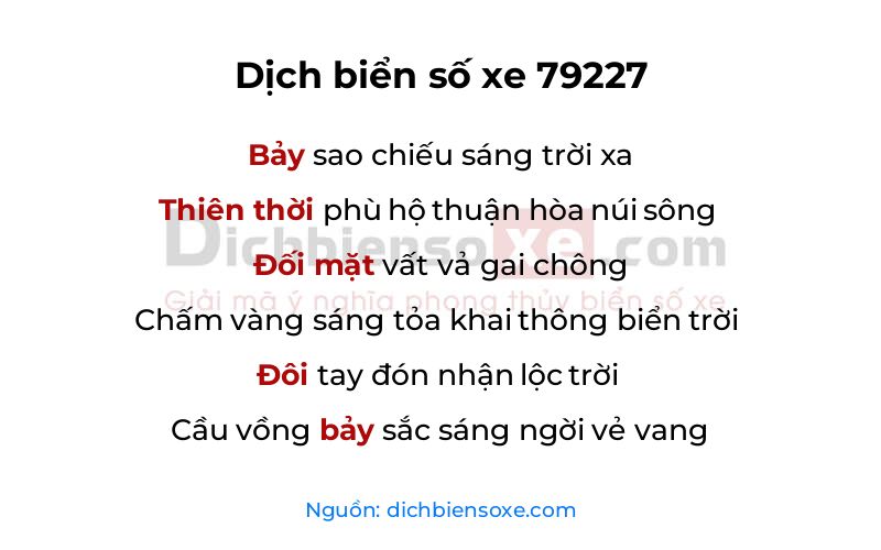 Dịch thơ biển số 79227