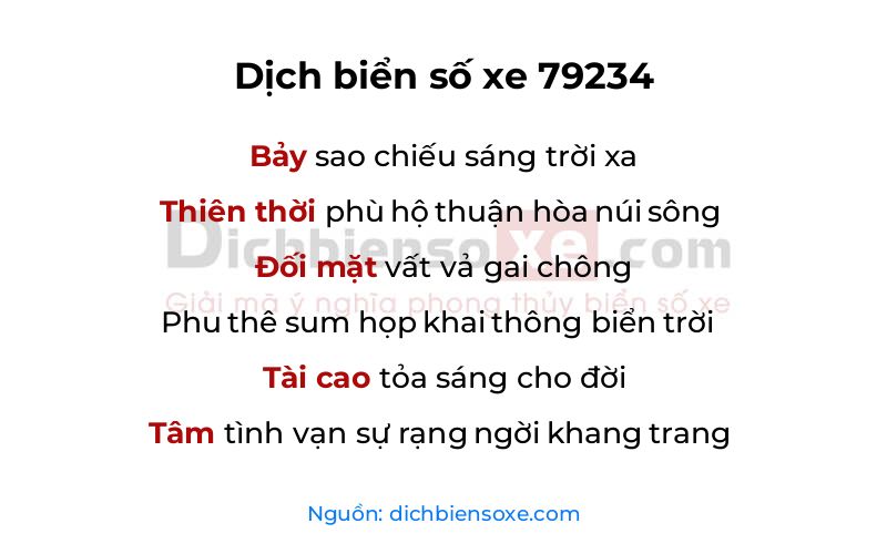 Dịch thơ biển số 79234