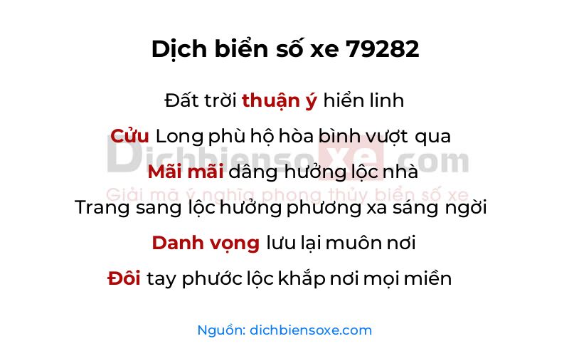 Dịch thơ biển số 79282