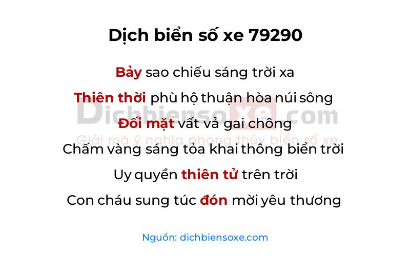 Dịch thơ biển số 79290