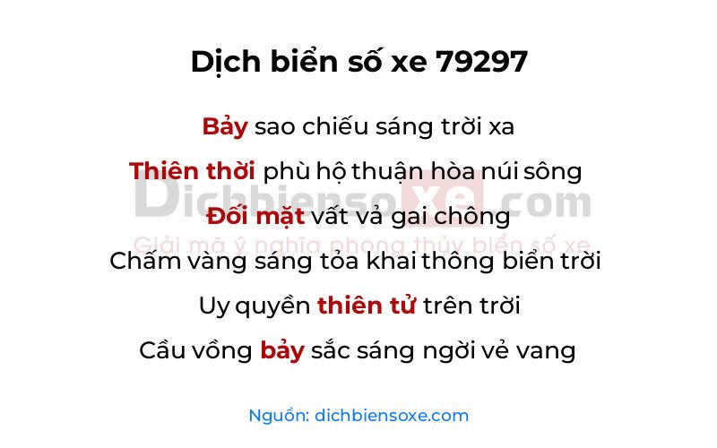 Dịch thơ biển số 79297