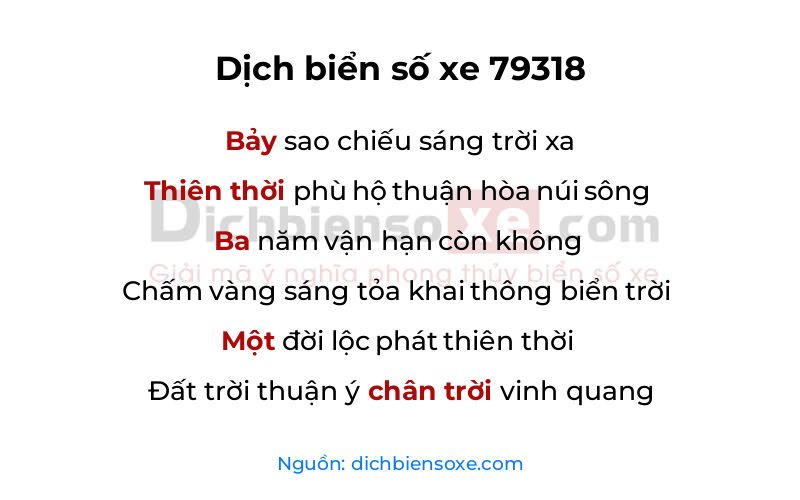 Dịch thơ biển số 79318