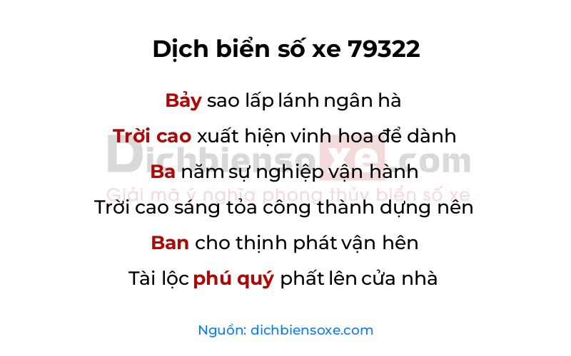 Dịch thơ biển số 79322