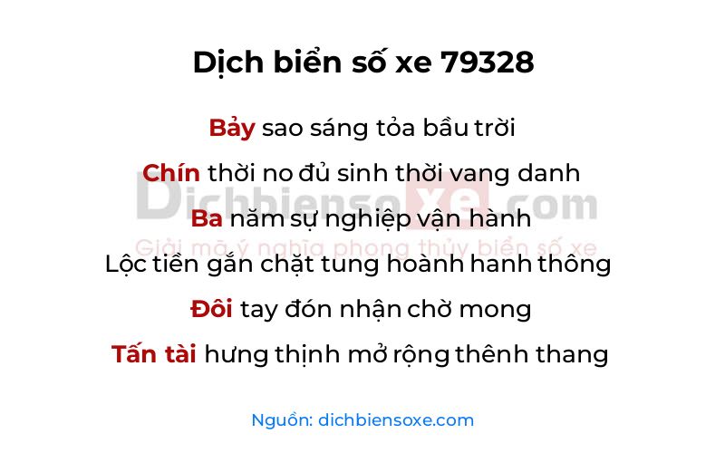Dịch thơ biển số 79328