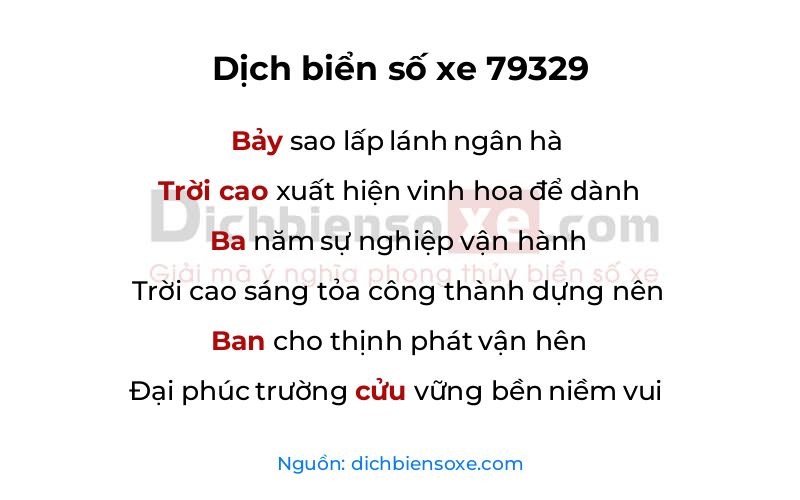 Dịch thơ biển số 79329