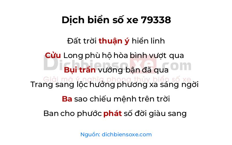 Dịch thơ biển số 79338
