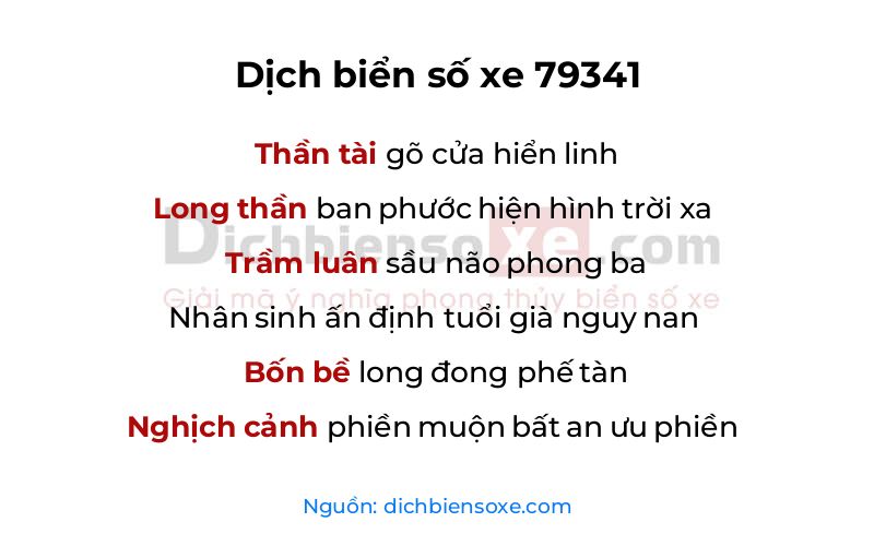 Dịch thơ biển số 79341