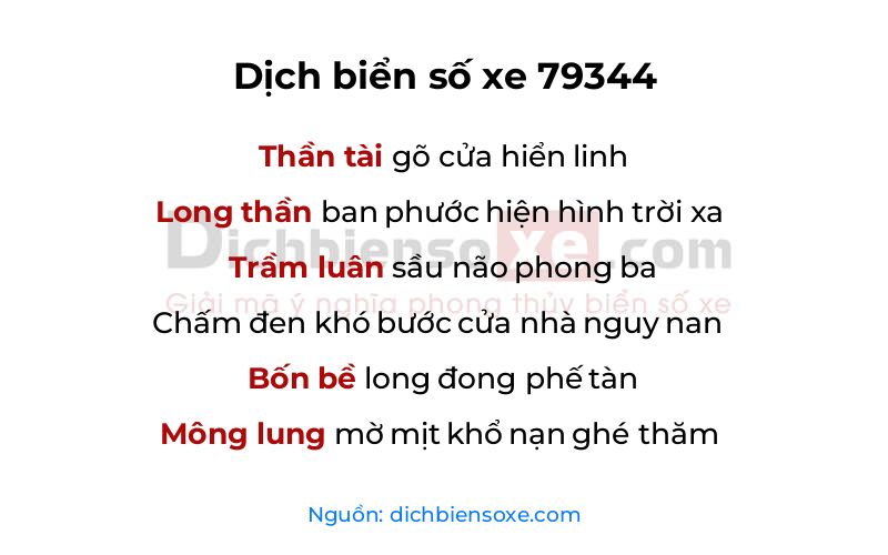 Dịch thơ biển số 79344