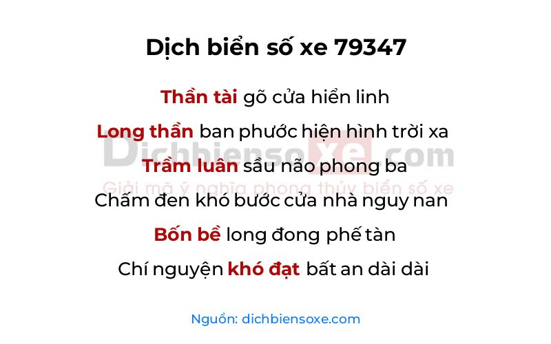 Dịch thơ biển số 79347