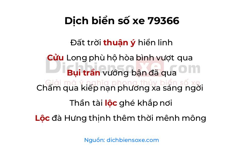 Dịch thơ biển số 79366