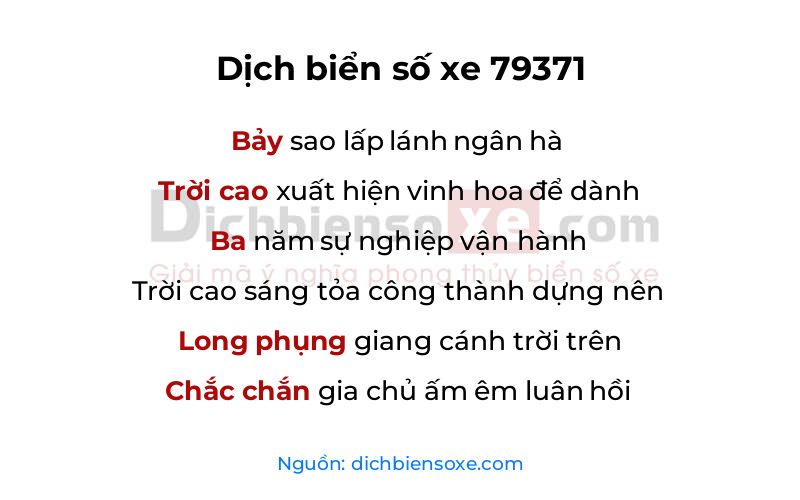 Dịch thơ biển số 79371