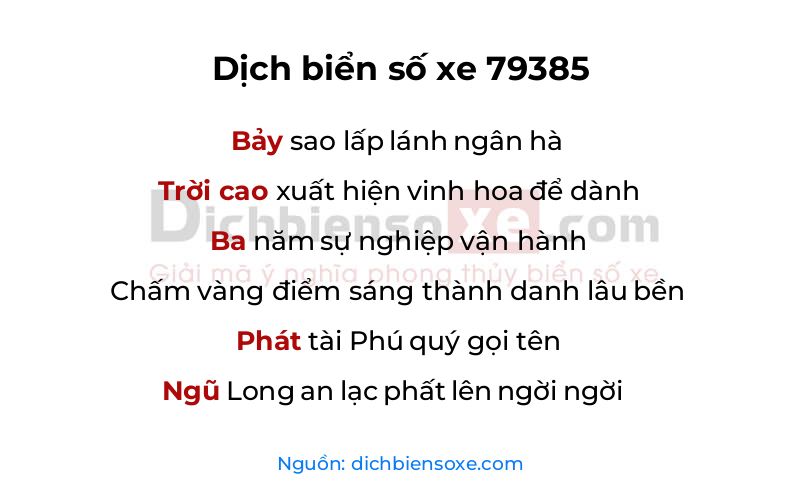 Dịch thơ biển số 79385