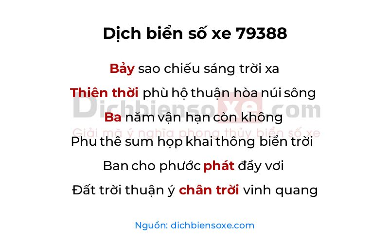 Dịch thơ biển số 79388