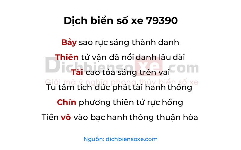 Dịch thơ biển số 79390