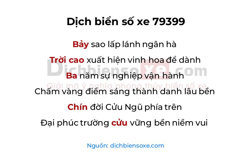 Dịch thơ biển số 79399