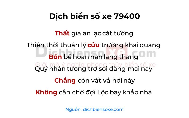 Dịch thơ biển số 79400