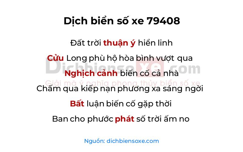 Dịch thơ biển số 79408