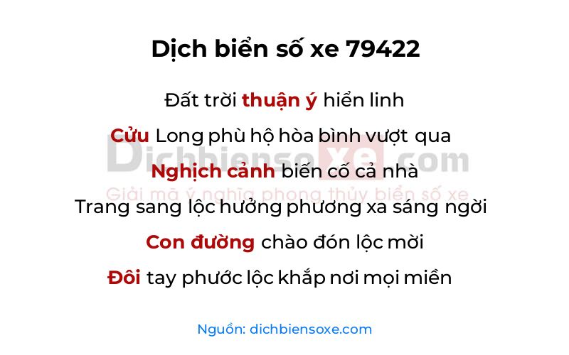 Dịch thơ biển số 79422