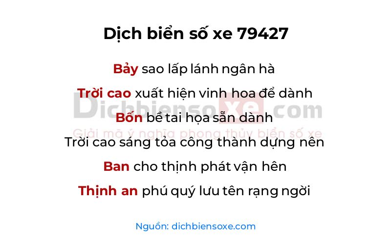 Dịch thơ biển số 79427