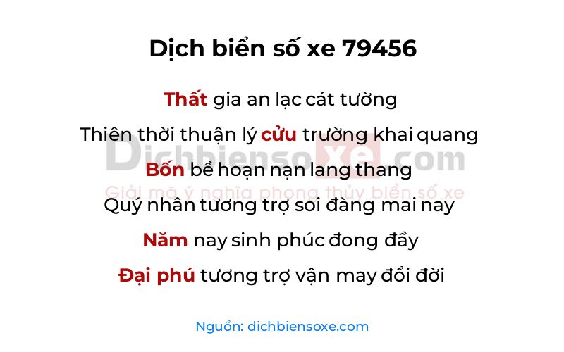 Dịch thơ biển số 79456