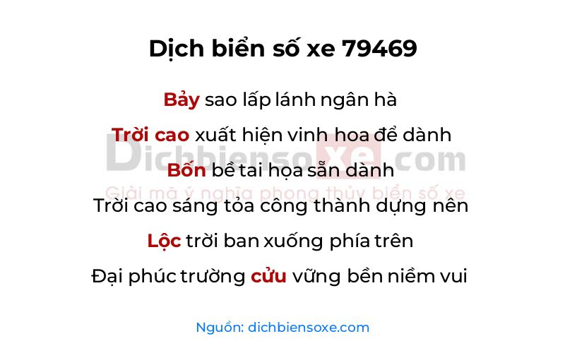 Dịch thơ biển số 79469