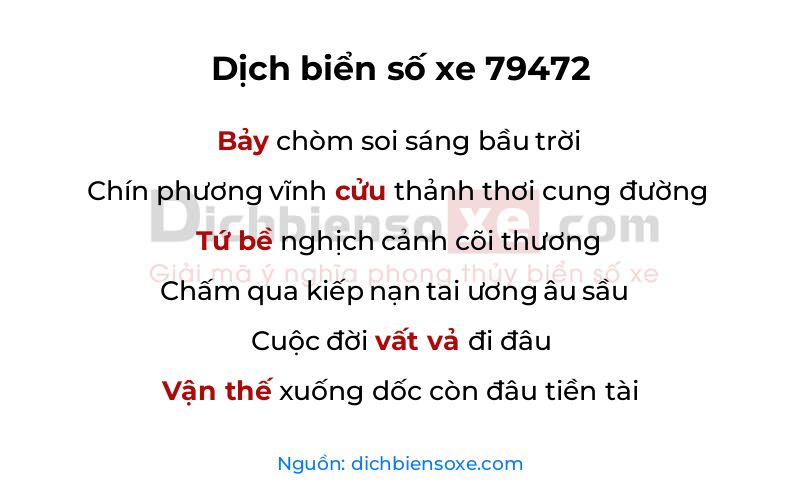 Dịch thơ biển số 79472