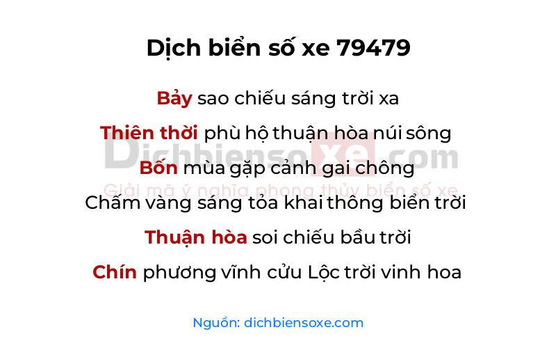 Dịch thơ biển số 79479